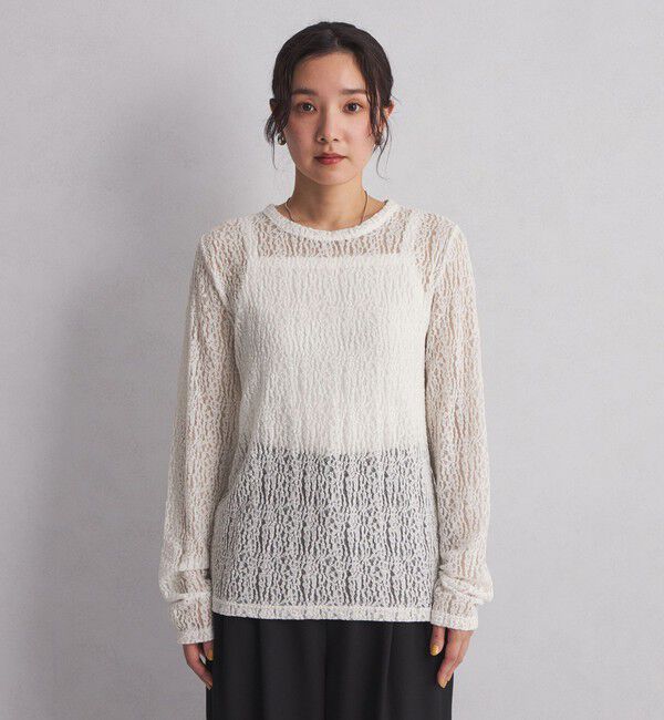 UNITED ARROWS green label relaxing「【WEB限定】＜at ease＞レース プルオーバー カットソー」|Tシャツ・カットソー|