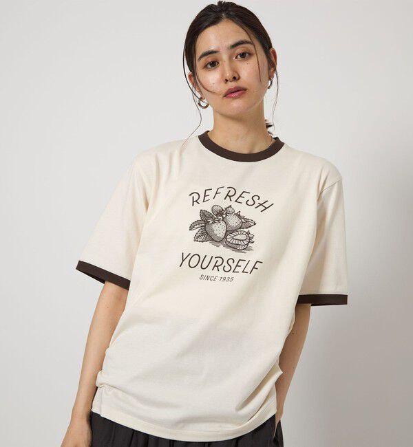 UNITED ARROWS green label relaxing「＜OSORA CAFE＞リンガー Tシャツ」|Tシャツ・カットソー|