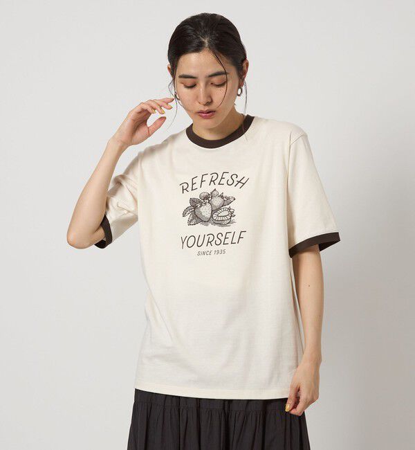 UNITED ARROWS green label relaxing「＜OSORA CAFE＞リンガー Tシャツ」|Tシャツ・カットソー|