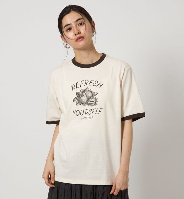 UNITED ARROWS green label relaxing「＜OSORA CAFE＞リンガー Tシャツ」|Tシャツ・カットソー|
