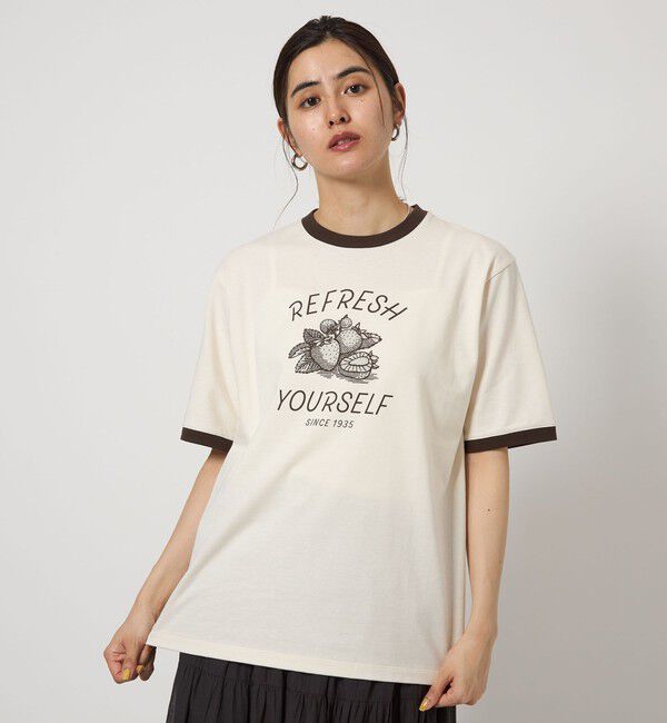 UNITED ARROWS green label relaxing「＜OSORA CAFE＞リンガー Tシャツ」|Tシャツ・カットソー|