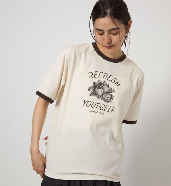 UNITED ARROWS green label relaxing「＜OSORA CAFE＞リンガー Tシャツ」|Tシャツ・カットソー|
