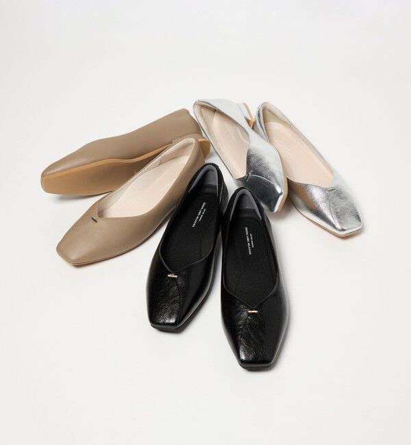 UNITED ARROWS green label relaxing「クッショニーシューズ スクエアトゥ メタルチップ / フラットシューズ」|パンプス|