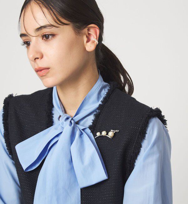 UNITED ARROWS green label relaxing「フェイクパール＆バー ブローチ」|ブローチ・コサージュ|