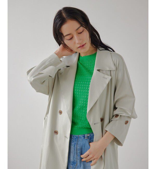 EMMEL REFINES「＜EMMEL REFINES＞EM Wボタン トロミ フレア トレンチコート」|トレンチコート|