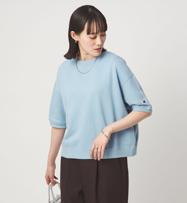 UNITED ARROWS green label relaxing「【別注】＜Champion＞5分袖 スウェット プルオーバー」|Tシャツ・カットソー|