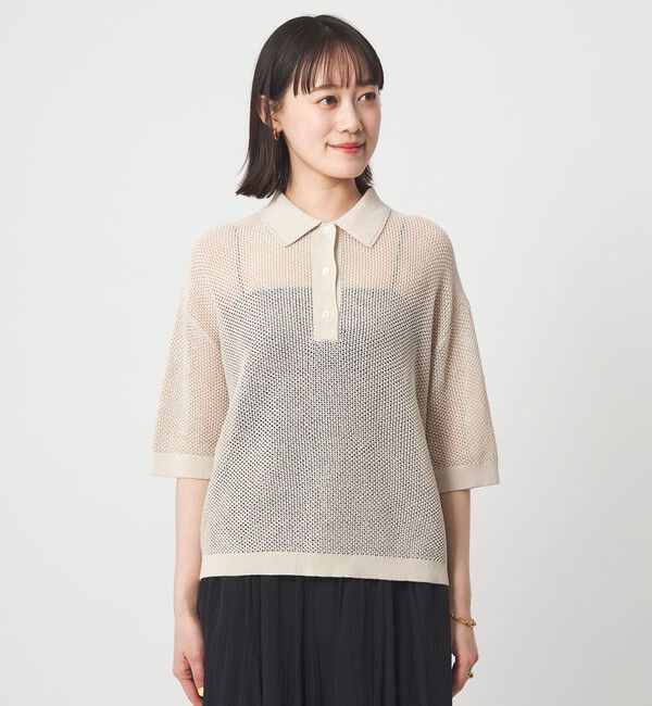 UNITED ARROWS green label relaxing「メッシュ ポロニット ウォッシャブル」|ニット・セーター|
