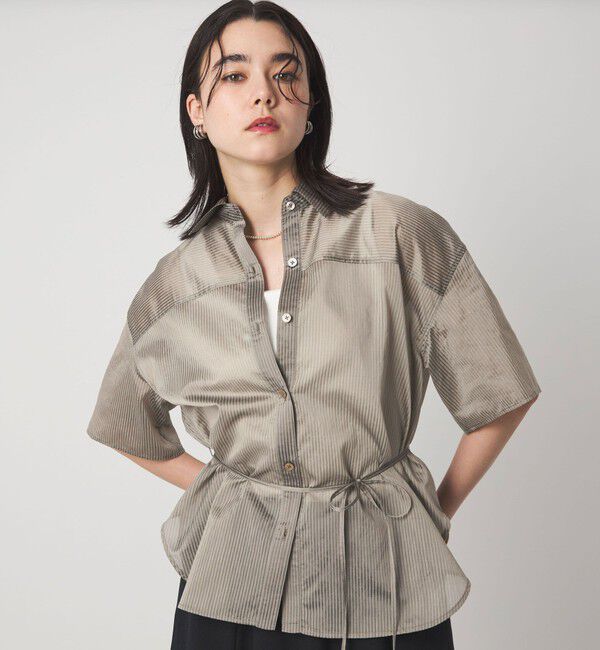 UNITED ARROWS green label relaxing「【結論シリーズ】リボンハイウエストシャツ［size SHORTあり］」|シャツ・ブラウス|