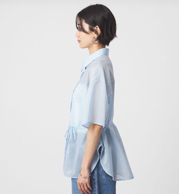 UNITED ARROWS green label relaxing「【結論シリーズ】リボンハイウエストシャツ［size SHORTあり］」|シャツ・ブラウス|