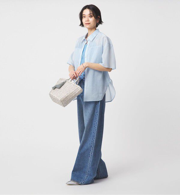 UNITED ARROWS green label relaxing「【結論シリーズ】リボンハイウエストシャツ［size SHORTあり］」|シャツ・ブラウス|