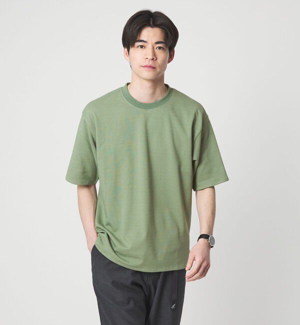 UNITED ARROWS green label relaxing「ダブルフェイス クルーネック 半袖 Tシャツ カットソー -吸水速乾・抗菌-」|Tシャツ・カットソー|OLIVE