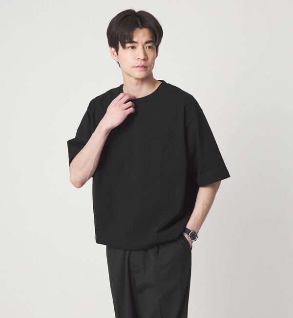 UNITED ARROWS green label relaxing「ヴィンテージライク ヘビーウェイト ドローストリング 半袖 Tシャツ カットソー」|Tシャツ・カットソー|BLACK