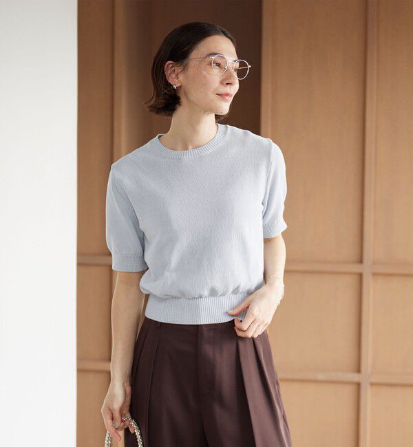 BEAUTY&YOUTH UNITED ARROWS「コイルニット ショートスリーブ プルオーバー ウォッシャブル」|ニット・セーター|