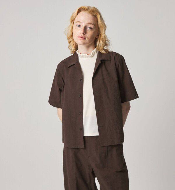 STEVEN ALAN「＜Steven Alan＞コットン ショートスリーブ シャツ」|シャツ・ブラウス|DK.BROWN