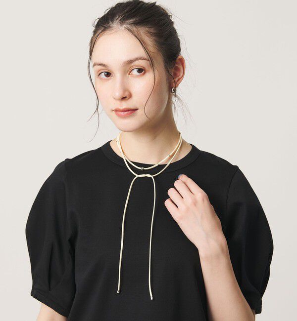 BEAUTY&YOUTH UNITED ARROWS「コード&times;メタルパーツ チョーカー ネックレス」|ネックレス|OFF WHITE