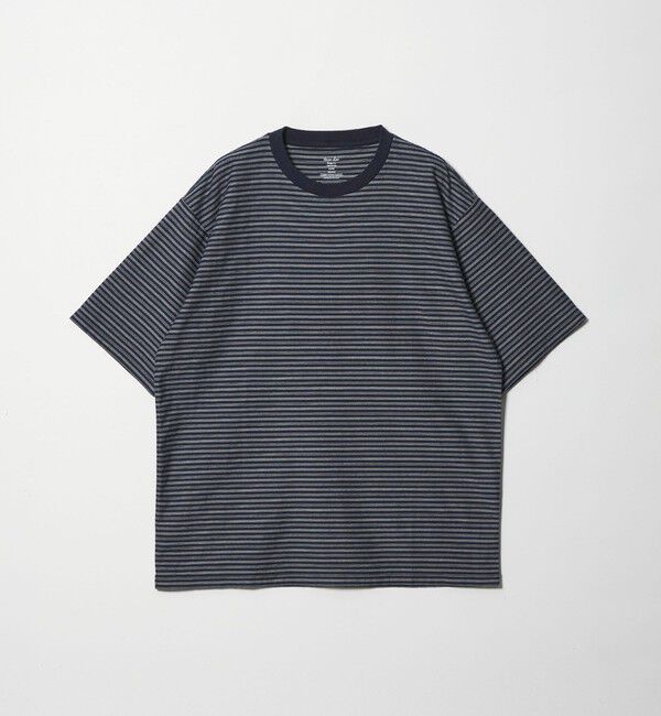 STEVEN ALAN「＜Steven Alan＞ オーガニックコットン ボーダー ショートスリーブ Tシャツ」|Tシャツ・カットソー|NAVY