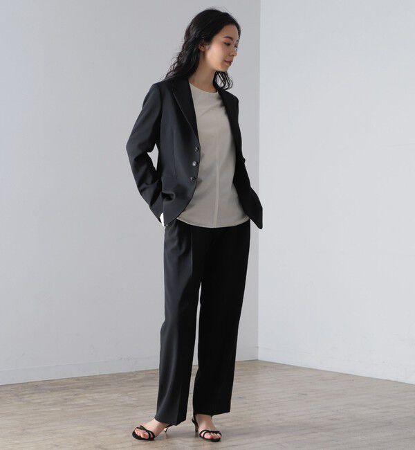 Demi-Luxe BEAMS 「AK+1 / スーパーブラック ストレートパンツ」|スラックス|