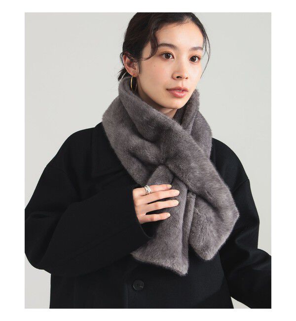 Demi-Luxe BEAMS 「ミンク フェイクファー マフラー」|ストール|GREY