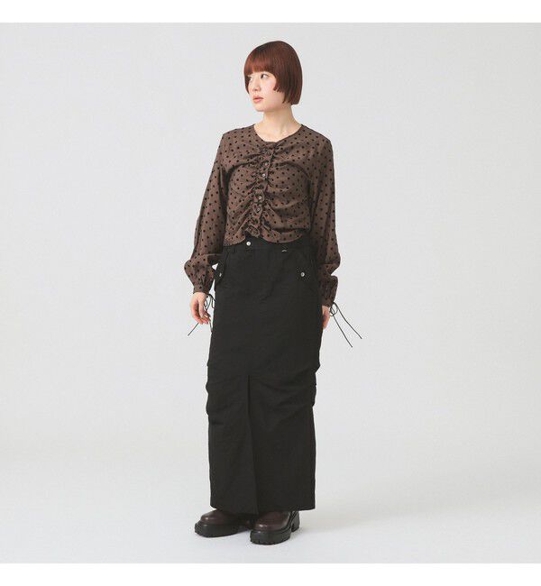 Ray BEAMS 「ドット センター ギャザー ブラウス」|シャツ・ブラウス|