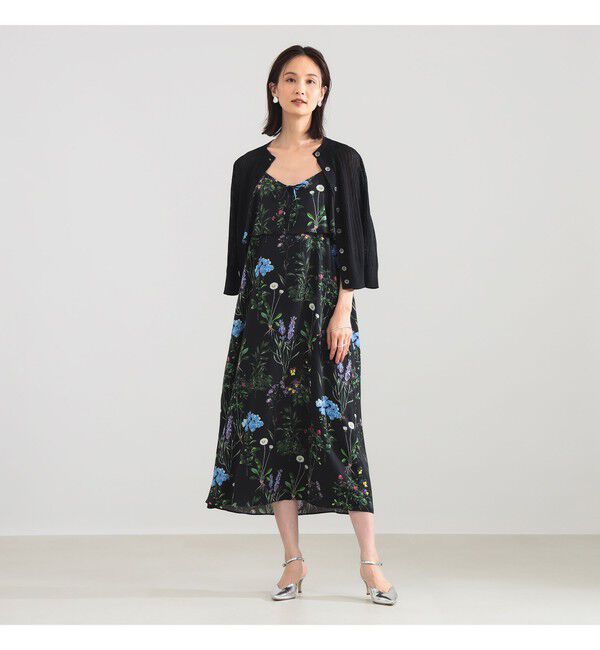 Demi-Luxe BEAMS 「【別注】TICCA / フラワー プリント キャミワンピース」|ワンピース|BLACK