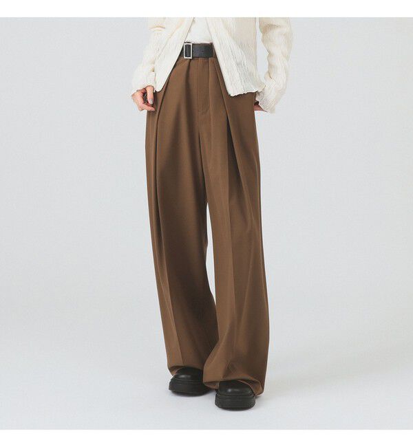 Ray BEAMS 「ベルテッド ワイド パンツ」|チノ|