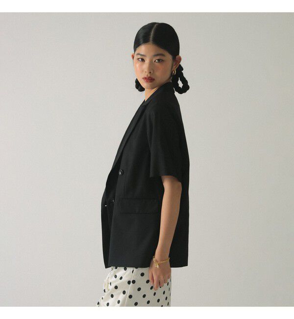 Ray BEAMS 「4ボタン ダブル ハーフスリーブ ジャケット 26SS」|テーラードジャケット|