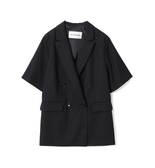 Ray BEAMS 「4ボタン ダブル ハーフスリーブ ジャケット 26SS」|テーラードジャケット|