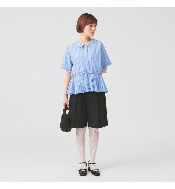 Ray BEAMS 「プリーツ キリカエ ハーフスリーブ シャツ」|シャツ・ブラウス|