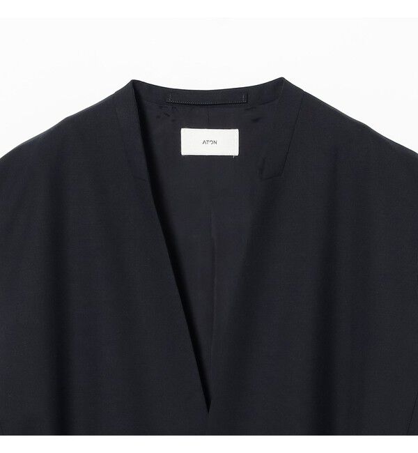 Demi-Luxe BEAMS 「【別注】ATON / ウールトロピカル ノーカラー ジレ」|ベスト・ジレ|