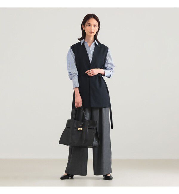 Demi-Luxe BEAMS 「【別注】ATON / ウールトロピカル ノーカラー ジレ」|ベスト・ジレ|