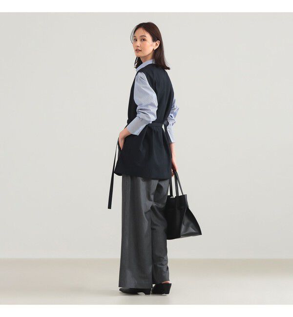 Demi-Luxe BEAMS 「【別注】ATON / ウールトロピカル ノーカラー ジレ」|ベスト・ジレ|