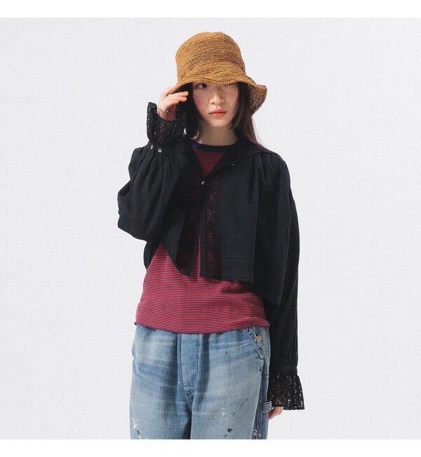 BEAMSBOY「ヴィンテージ レース ブラウス」|シャツ・ブラウス|BLACK