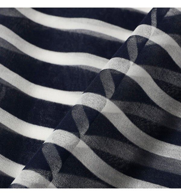Ray BEAMS 「ORCIVAL / シースルー ボーダー ロングスリーブ カットソー」|Tシャツ・カットソー|
