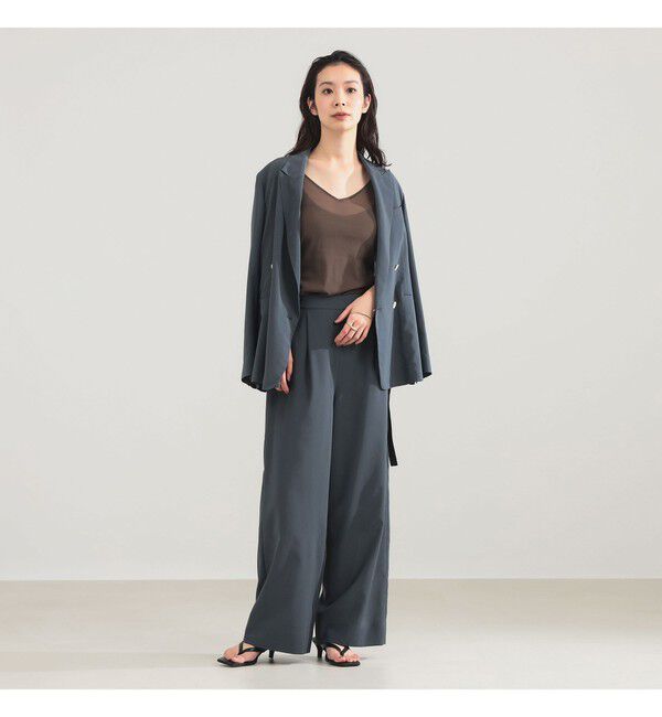 Demi-Luxe BEAMS 「AK+1 / シアー サイドベルト パンツ」|チノ|