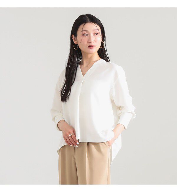 Demi-Luxe BEAMS 「ストレッチ サテン ブラウス」|シャツ・ブラウス|