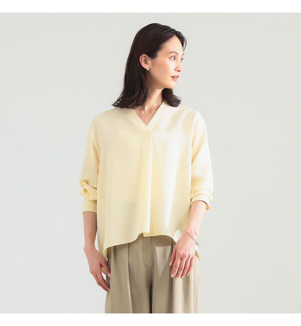 Demi-Luxe BEAMS 「ストレッチ サテン ブラウス」|シャツ・ブラウス|