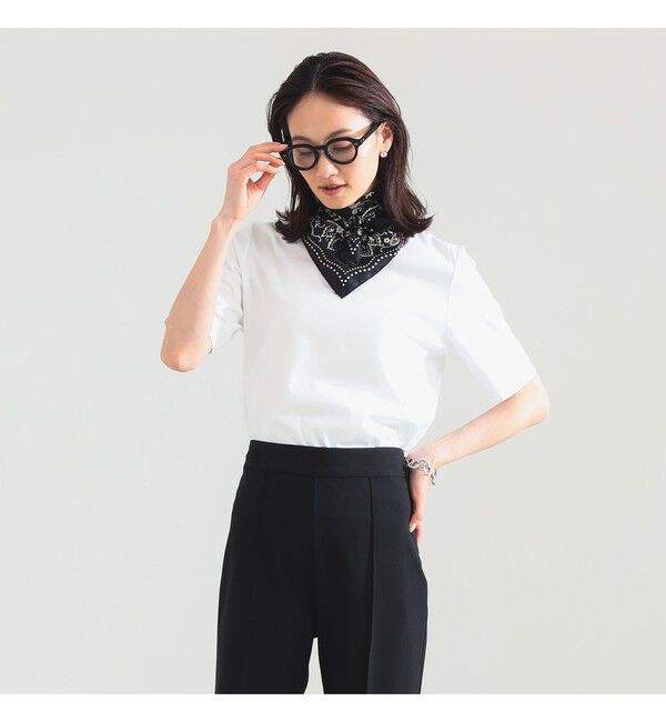 Demi-Luxe BEAMS 「スムース ハーフスリーブ Tシャツ」|Tシャツ・カットソー|WHITE