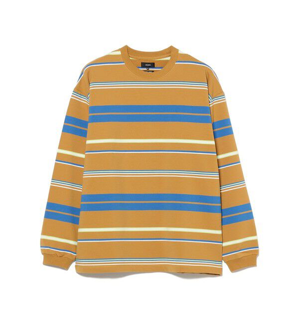 BEAMS「【ワイドフィット】マルチボーダー クルーネック スウェット」|Tシャツ・カットソー|