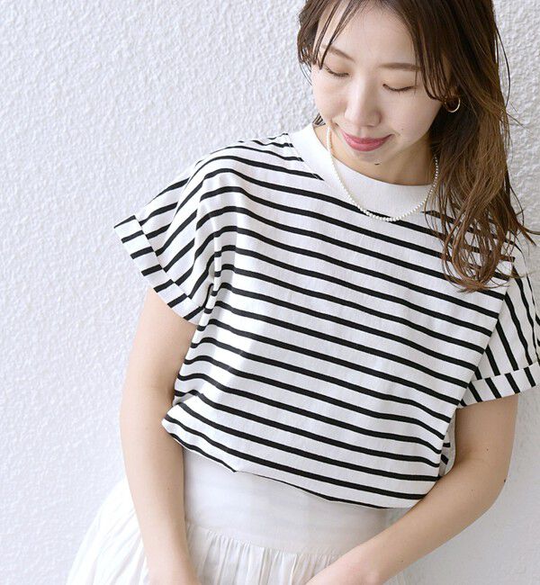 SHIPS any「《一部追加予約》SHIPS any:〈抗菌防臭/洗濯機可能〉USAコットン フレンチスリーブ TEE」|Tシャツ・カットソー|