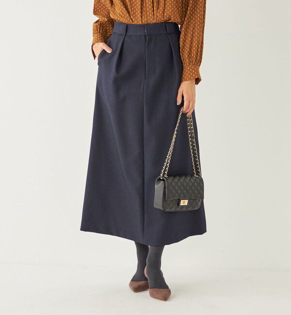 SHIPS Colors 「SHIPS Colors:〈洗濯機可能〉ツイル トラペーズ タック スカート」|スカート|