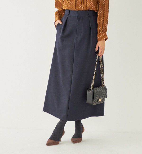 SHIPS Colors 「SHIPS Colors:〈洗濯機可能〉ツイル トラペーズ タック スカート」|スカート|