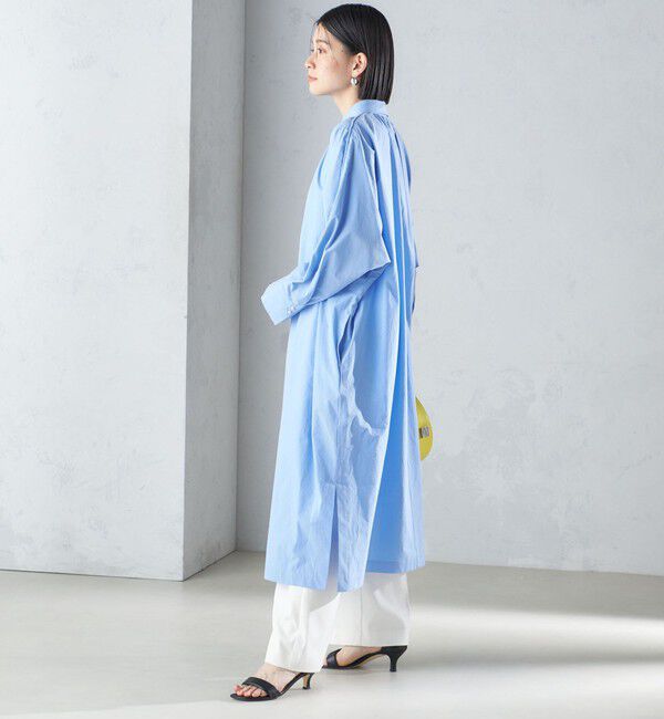 SHIPS for women「〈手洗い可能〉近江晒 タイプライター パールモチーフ ワンピース 24SS ◇」|ワンピース|