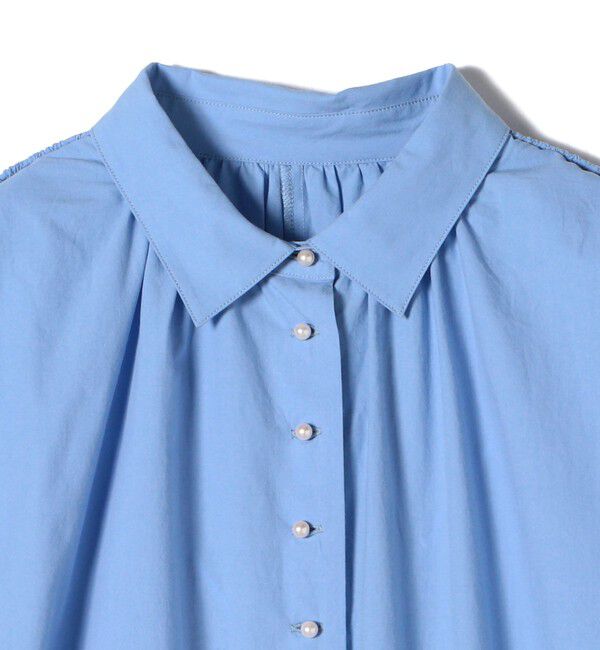 SHIPS for women「〈手洗い可能〉近江晒 タイプライター パールモチーフ ワンピース 24SS ◇」|ワンピース|