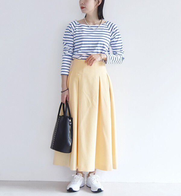 quaranciel「quaranciel:〈手洗い可能〉クリスピー リネン タック フレア スカート（セットアップ対応）」|スカート|