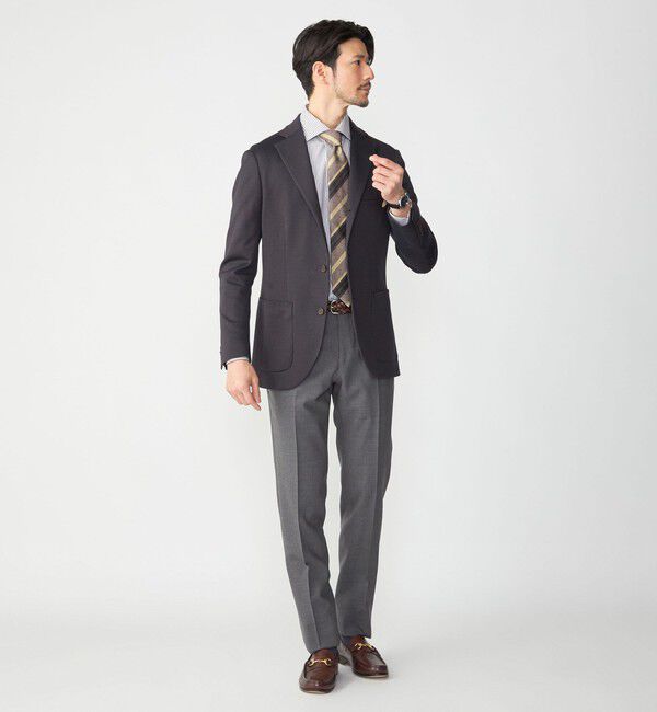 SHIPS「SHIPS: 〈手洗い可能〉ラスティック ウォッシャブル ストレッチ パンツ(無地)」|スラックス|