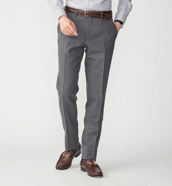 SHIPS「SHIPS: 〈手洗い可能〉ラスティック ウォッシャブル ストレッチ パンツ(無地)」|スラックス|