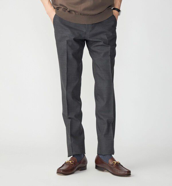 SHIPS「SHIPS: 〈手洗い可能〉ラスティック ウォッシャブル ストレッチ パンツ(無地)」|スラックス|