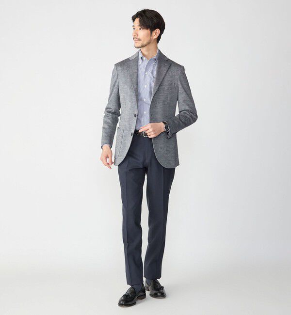 SHIPS「SHIPS: 〈手洗い可能〉ラスティック ウォッシャブル ストレッチ パンツ(無地)」|スラックス|