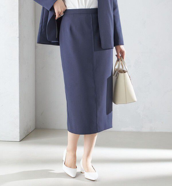 SHIPS for women「〈手洗い可能／撥水加工／接触冷感〉フロント ステッチ タイト スカート（セットアップ対応）」|スカート|