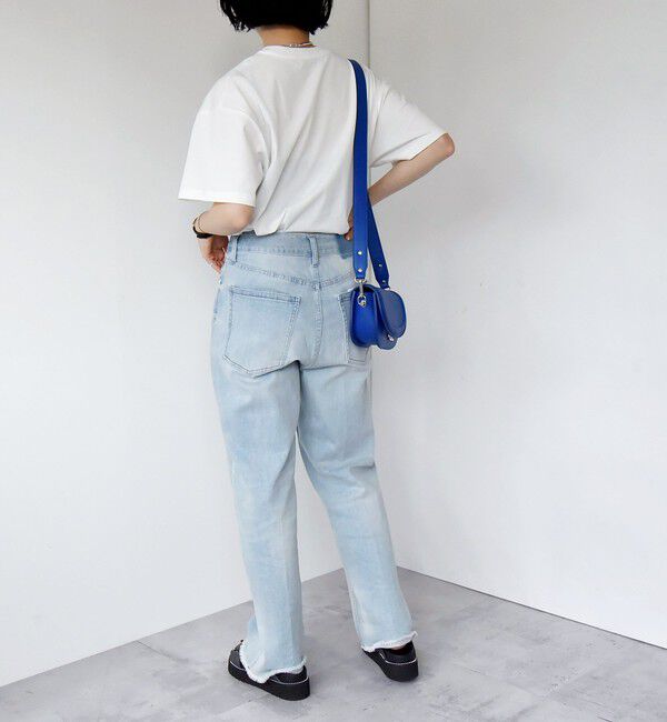 quaranciel「quaranciel:〈洗濯機可能〉クルーネック コットン ロゴ プリント TEE」|Tシャツ・カットソー|